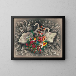 Fern Flowers - Anonymous — framed artwork on a wall