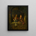 Fishmonger and woman with beer mug - Anonymous — framed artwork on a wall