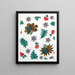 Floral pattern for printed textile Pl II - Anonymous — framed artwork on a wall