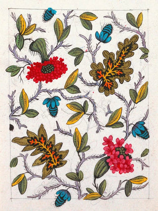 Floral motif painting for printed textile Pl IV - Anonymous — artwork view