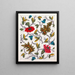 Floral motif painting for printed textile Pl IV - Anonymous — framed artwork on a wall