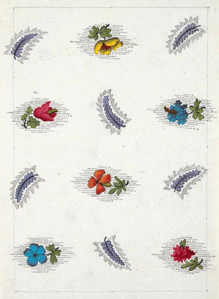 Floral pattern for printed textile Pl IX - Anonymous — artwork view