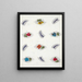 Floral pattern for printed textile Pl IX - Anonymous — framed artwork on a wall