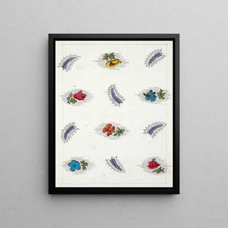 Floral pattern for printed textile Pl IX - Anonymous — framed artwork on a wall