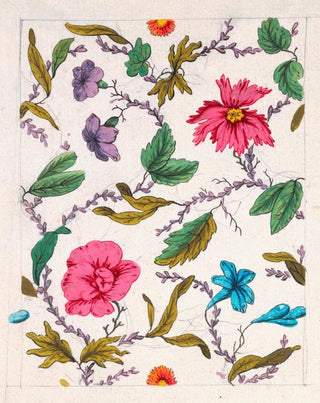 Floral pattern for printed textile Pl VI - Anonymous — artwork view