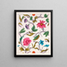Floral pattern for printed textile Pl VI - Anonymous — framed artwork on a wall
