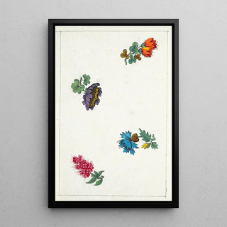 Reproduction of the painting Floral motif for printed textile Pl XI - Anonymous