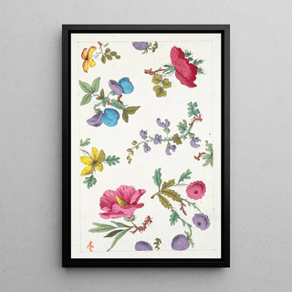 Reproduction of the painting Floral motif for printed textile Pl XIII - Anonymous