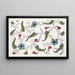 Floral motif for printed textile Pl XIV - Anonymous — framed artwork on a wall