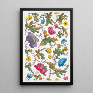 Floral motif for printed textile Pl XVII - Anonymous — framed artwork on a wall
