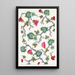 Floral motif painting for printed textile Pl XV - Anonymous — framed artwork on a wall