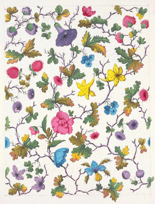 Floral motif painting for printed textile Pl XX - Anonymous — artwork view
