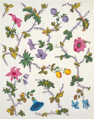 Floral motif painting for printed textile Pl XXI - Anonymous — artwork view