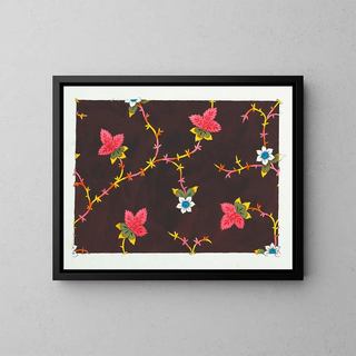 Design floral for textile printed Pl XXIII - Anonymous — framed artwork on a wall