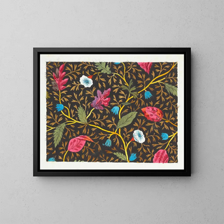 Design floral for textile printed Pl XXIV - Anonymous — framed artwork on a wall