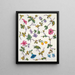 Floral motif painting for printed textile Pl XXI - Anonymous — framed artwork on a wall