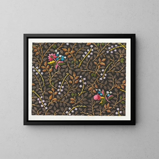 Design floral for textile printed Pl XXV - Anonymous — framed artwork on a wall