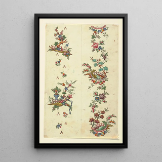 Reproduction of the painting Floral pattern for printed textile Pl XXXI - Anonymous