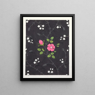 Floral pattern for printed textile Pl XXXIX - Anonymous — framed artwork on a wall