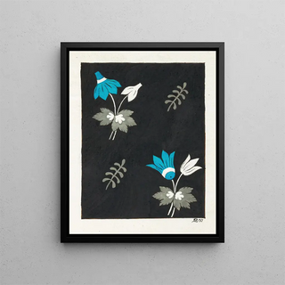 Floral pattern for printed textile Pl XXXVI - Anonymous — framed artwork on a wall