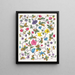 Floral motif painting for printed textile Pl XX - Anonymous — framed artwork on a wall