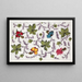 Floral motif painting for printed textile Pl X - Anonymous — framed artwork on a wall