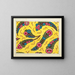 Floral design for printed textiles III - Anonymous — framed artwork on a wall