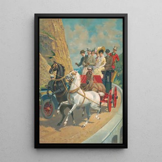 Quatre-en-main agité - Anonymous — framed artwork on a wall