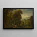 Forest landscape with carriage - Anonymous — framed artwork on a wall