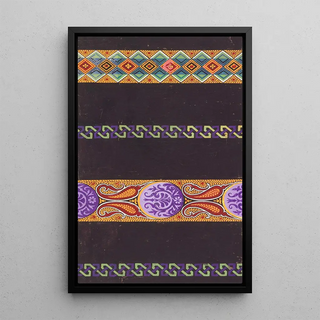 Four stripes on a black background - Anonymous — framed artwork on a wall