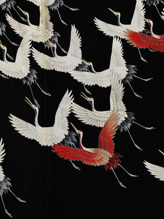 Furisode with a myriad of flying cranes - Anonymous — artwork view