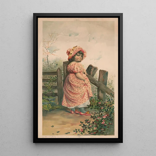 Girl at the Door - Anonymous — framed artwork on a wall