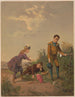 A girl comforts two boys fallen ill because of tobacco - Anonymous — artwork view