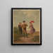 a girl watching two boys smoking cigarettes - Anonymous — framed artwork on a wall