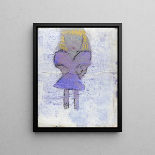 Blonde-haired girl - Anonymous — framed artwork on a wall