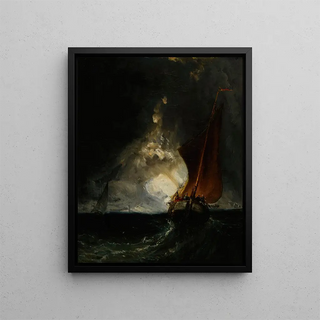 Large Marine Weather Painting - Anonymous — framed artwork on a wall