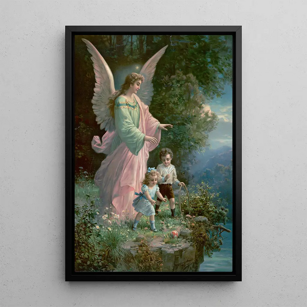 Reproduction of the painting Angel Guardian - Anonymous
