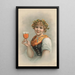 Reproduction of the painting Portrait in bust of a woman with a crown of hops and barley holding a glass of beer - Anonymous