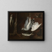 Heron, Spoonbill and Fish - Anonymous — framed artwork on a wall