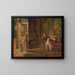Lesson of the harpsichord for young girl - Anonymous — framed artwork on a wall