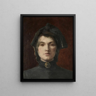 Head of Girl - Anonymous — framed artwork on a wall