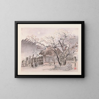 Famous landscapes of the Heian period Pl02 - Anonymous — framed artwork on a wall