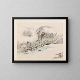 Famous landscapes of the Heian period Pl04 - Anonymous — framed artwork on a wall