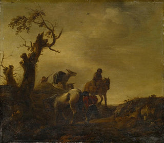 Horses and Donkeys in a Hollow Path - Anonymous — artwork view