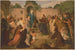 Jesus Christ entering a village on a donkey, inspiring both awe and adoration - Anonymous — artwork view