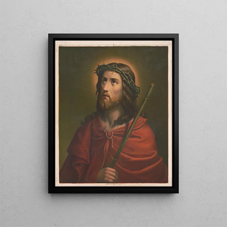 Jesus with a crown of thorns - Anonymous — framed artwork on a wall