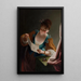 Young woman reading a letter after Raoux - Anonymous — framed artwork on a wall