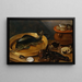 Kitchen Still Life with a Carp and Crustaceans - Anonymous — framed artwork on a wall