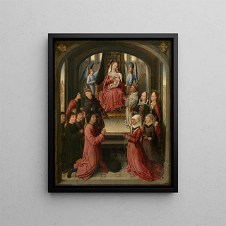 Lactation of Saint Bernard of Clairvaux with donors - Anonymous — framed artwork on a wall