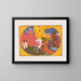 Landscape with figures and a rider with a monster's head - Anonymous — framed artwork on a wall